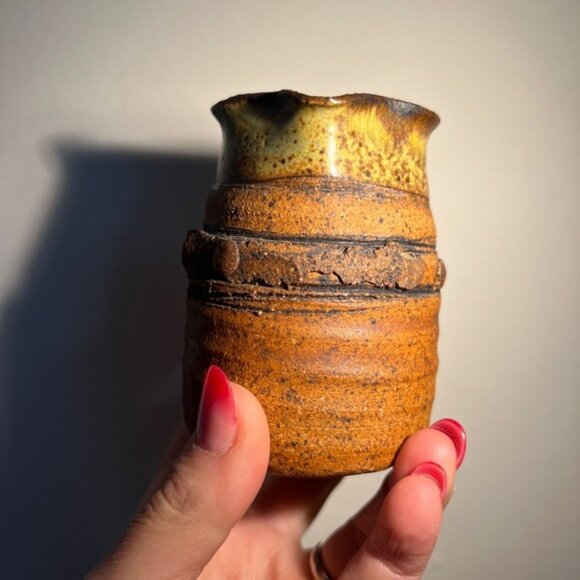 Ed Drahanchuk 1960s art pottery creamer as is Vintage Retro Brutalist - Picture 12 of 12